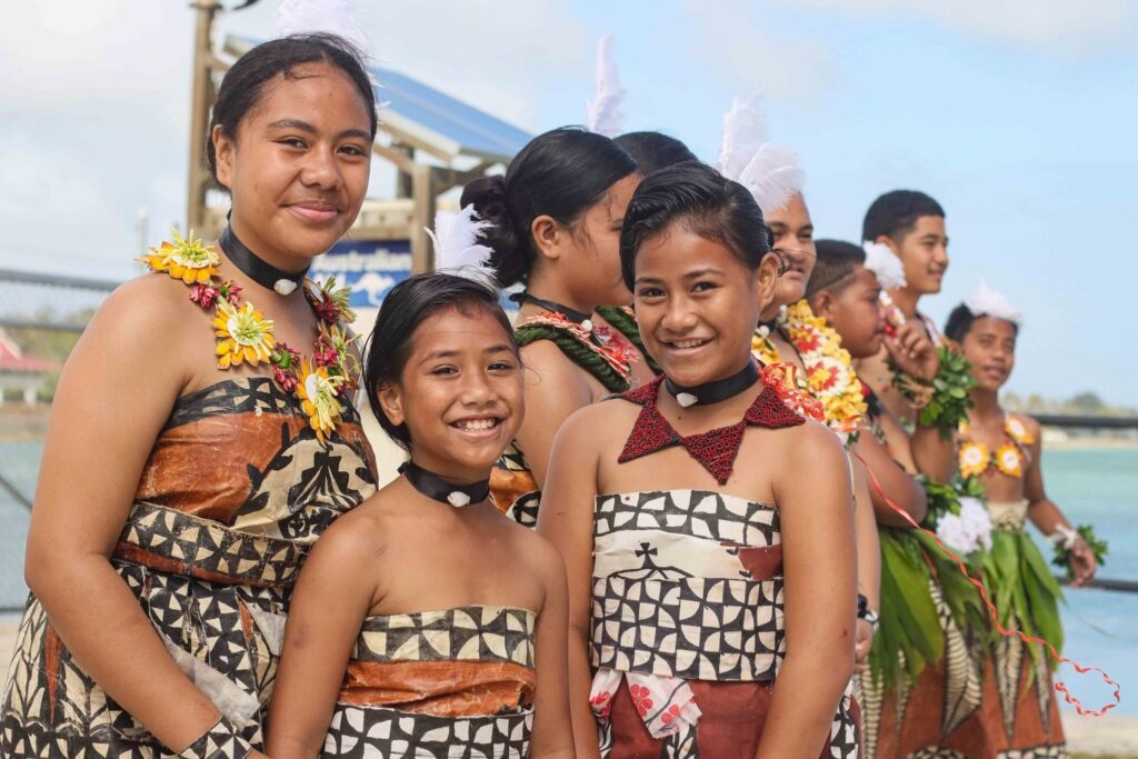 Tongan kids in traditional attire