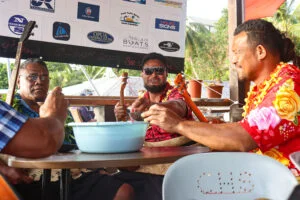 Men sitting around a table
