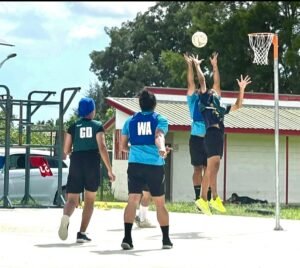 People playing netball